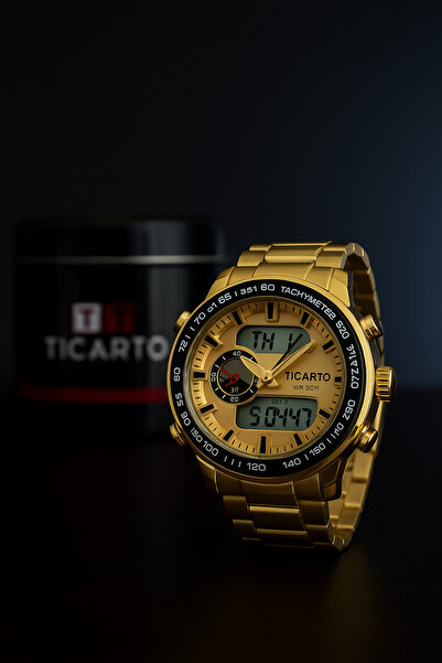 G Sport POLO ساعة يد رجالية من تيكارتو - سوار فولاذي، مقاومة للماء