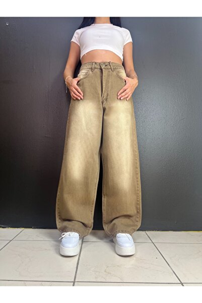 St.Poll Pantaloni blugi unisex, stil vintage, cu aspect uzat și spălătură spe...