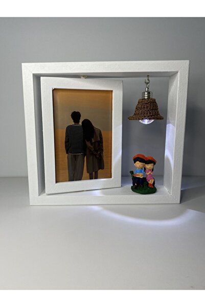 AHŞAPTAN SANAT Handmade Wooden Rotating Frame Lover Sitting Couple