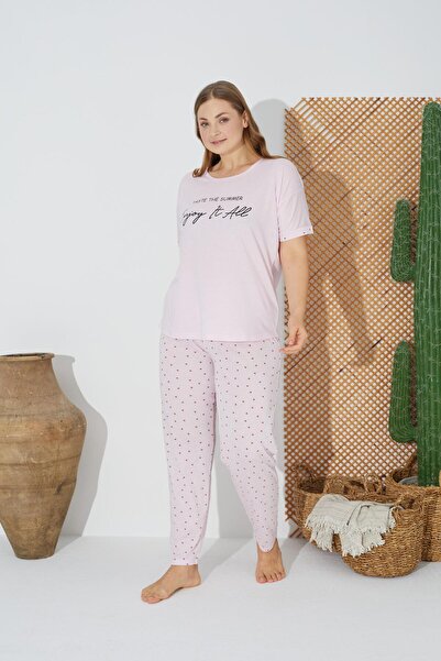 Estiva 24073 Large Size Women's Short Sleeve Pajamas Set