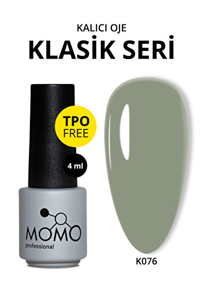 MOMO professional Kalıcı Oje K076, Açık Haki, 4 ml, TPO- FREE