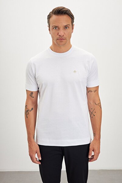 Paşahan Ανδρικό μπλουζάκι Crew Neck Basic 100% βαμβακερό Comfort Fit με τυπωμένο λογότυπο