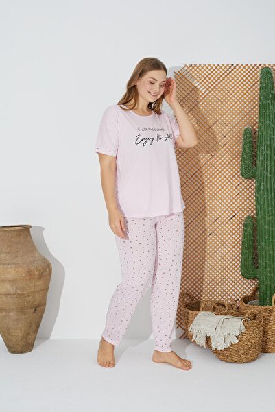 Estiva 24073 Σετ γυναικεία κοντομάνικη πιτζάμες Plus Size