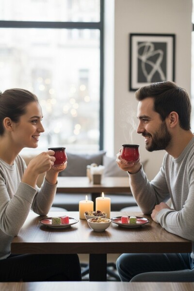 GÜLZE 2 Persons (4 Pieces) Nova Double Coffee Cup (9 Different Colors, 100% Handmade, Special Design)