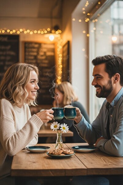 GÜLZE 2 Persons (4 Pieces) Nova Double Coffee Cup (9 Different Colors, 100% Handmade, Special Design)