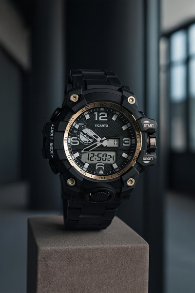 G Sport POLO ساعة يد رجالية من تيكارتو - سوار فولاذي، مقاومة للماء
