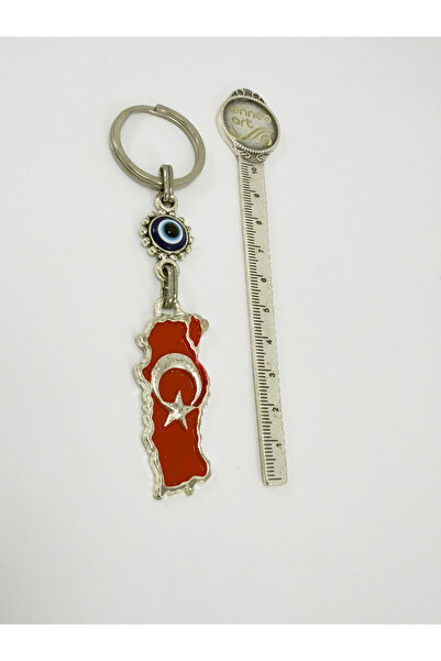 biuti Turkish Flag Keychain with Evil Eye Beads, Gift Flag Keychain