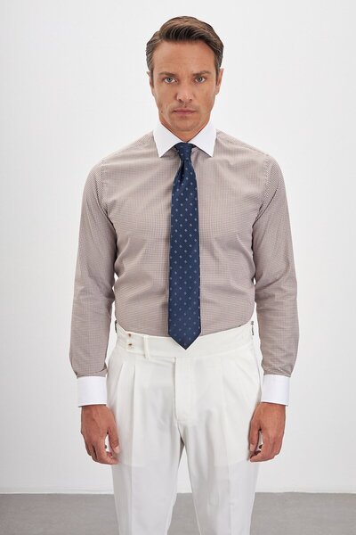 Paşahan White Italian Collar 100% Cotton Comfort Fit Men's Shirt