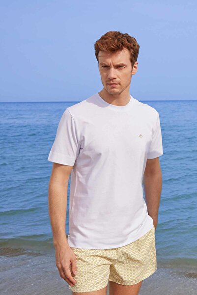 Paşahan Ανδρικό μπλουζάκι Crew Neck Basic 100% βαμβακερό Comfort Fit με τυπωμένο λογότυπο