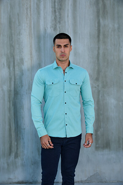 jack carisma Double Pocket Gabardine Lycra Washable Shirt