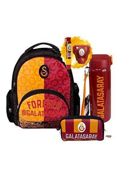 Galatasaray Licensed School Bag, Pencil Bag - Steel Flask Gift