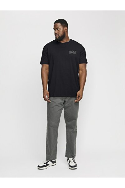 Jack & Jones Plus Men's Black2 Jjecorp Logo Tee Ss O-Neck Noos Pls Plus Size T-Shirt 12158505-Blacksmal
