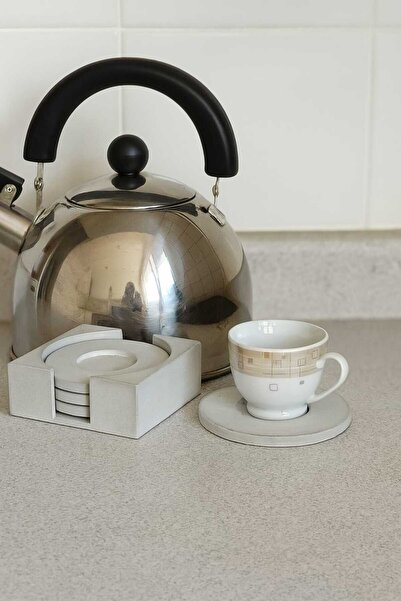 KARRA Gray Concrete Cup and Cup Tea Set