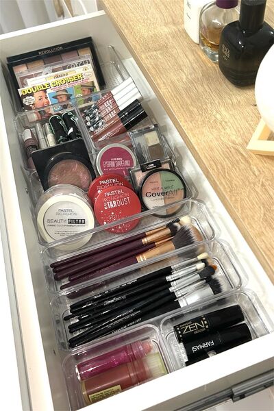 Bayev Leo 9-Piece Set Transparent Drawer Organizer - Cosmetic Jewelry Makeup Organizer Can Be Stacked