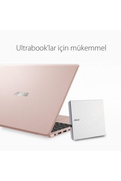 ASUS 8x SDRW-08D2S-U USB 2.0 Slim Harici DVD Yazıcı Beyaz