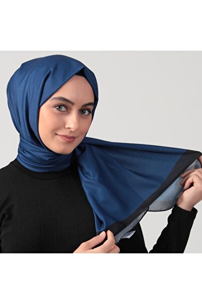 ipekistanbul Βαμβακερό μεταξωτό σάλι - Μονόχρωμο σάλι - Μπλε Παρλαμέντ