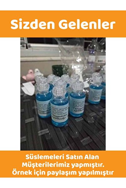 Sizeuyduk 25 Adet 50 ML OM61TAC Dezenfektan Kolonya Parfüm Hediyelik Nikah Nişan Düğün İçin Boş Plastik Şişe