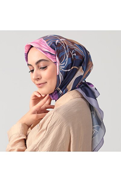 ipekistanbul Eșarfă din mătase din bumbac - model tropical - violet