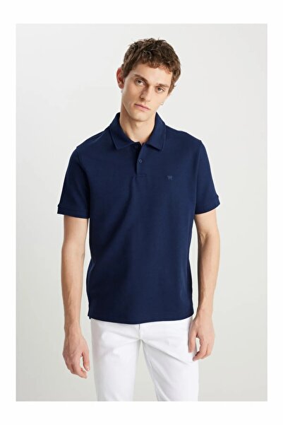 WRANGLER Erkek Lacivert Erkek Regular Fit Polo T-shirt Polo Tişört W251072041...