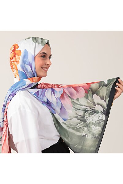 ipekistanbul Șal din mătase - Motiv Lotus - Verde Kına