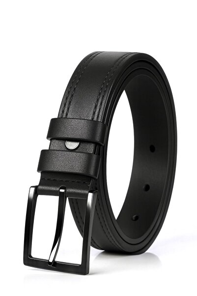 Bosskan حزام من الجلد الطبيعي مع نمط خياطة الحافة