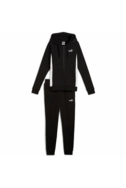 Puma Kadin Siyah Puma Hooded Sweat Suit Eşofman 68507701-Siyah