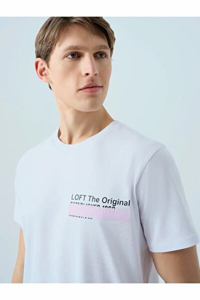 Loft Ανδρικό μπλουζάκι λευκό Lf 2038686 White M Tss T-shirt LF2038686-White