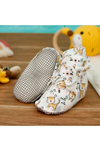 Ella Bonna Kojenecké botičky z biobavlny, protiskluzová podrážka, bavlněné pantofle pro novorozence Domácí dětská obuv