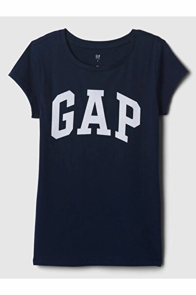 GAP Girl's Navy Blue V-Hs Ss Value Logo Tee T-Shirt 460525011-Navy Blue