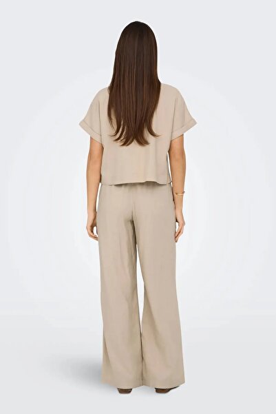 ONLY Women's Linen Short Sleeve Shirt - 15338744