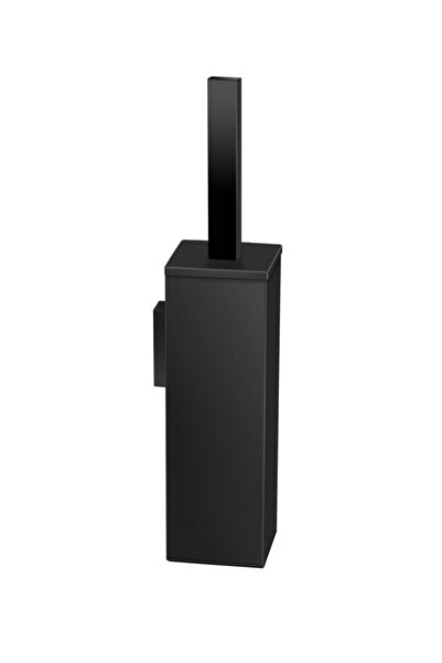 Sanco حامل فرشاة المرحاض، مربع، مثبت على الحائط - أسود غير لامع