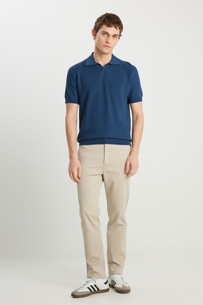 WRANGLER Ανδρικό μπλουζάκι με γιακά πόλο ανδρικό μπλε Wrangler Relaxed Fit W 2510455 tf Πόλο T-Shirt W 2510455 TF-Indigo