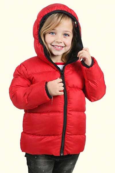 freemen Lány piros polár belső kapucnis vízálló szélálló felfújható télikabát és kabát