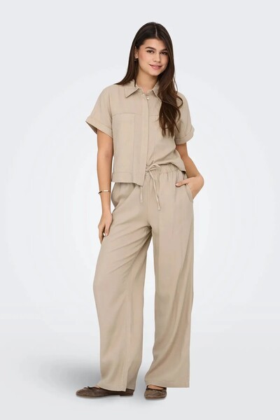 ONLY Women's Linen Short Sleeve Shirt - 15338744