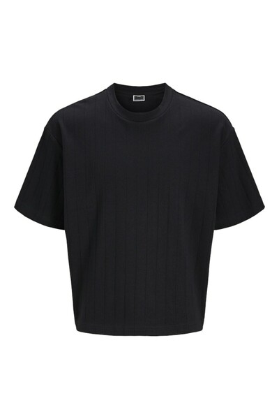 Jack & Jones Men's Black Jcoinfinity Fabric Tee Ss Crew Neck T-Shirt 12276746...