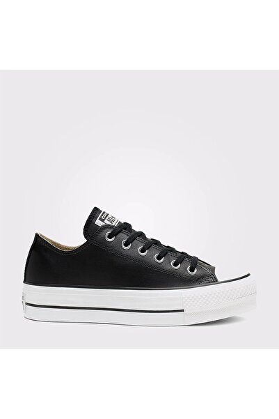 Converse Kadin Siyah Chuck Taylor All Star Leather Platform Spor & Günlük Ayakkabı 561681C-Black