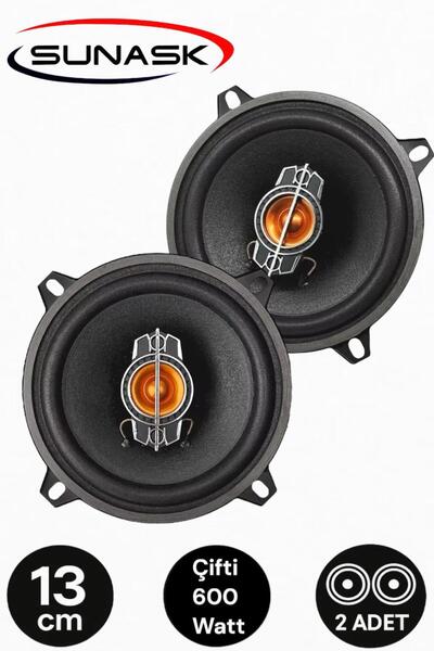 SUNASK Sn-1397 Çifti 600 Watt 13 Cm Araba Oto Hoparlör Yüksek Ses Kalitesi Kutu Içeriği 2 Adet