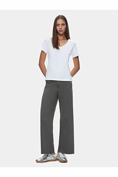 Ltb Bafese Kadın Kısa Kol V Yaka Basıc T-shırt 1225801266089