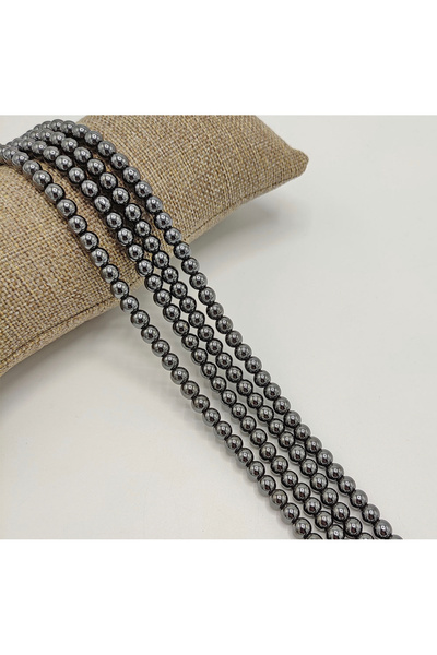 MZ Hematit Taşı Tesbih ve Bileklik İçin 10 Adet Habbe