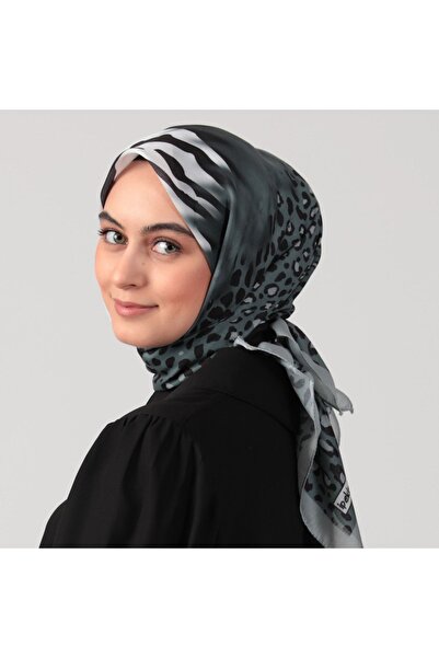 ipekistanbul Шовковий шарф з бавовни - Леопардовий візерунок - Фуме