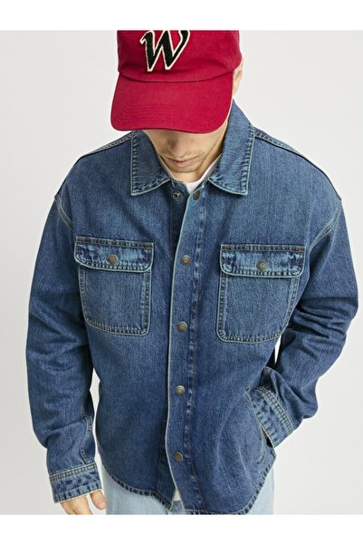 Jack & Jones Ανδρικό μπουφάν μπλε τζιν - Jjichase Jjovershirt Akm 903 Noos, 12249029