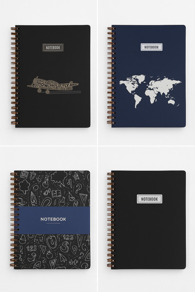 Printer X Studio A5 Defter 4’lü Set – Çizgili ve Kareli | 80 Yaprak | Bakır S...