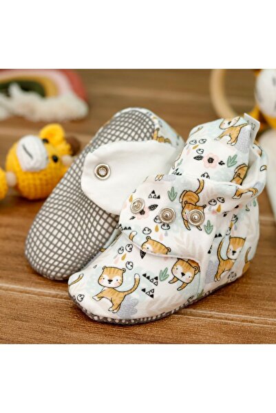 Ella Bonna Organic Cotton Baby Booties, Anti-Slip Sole, Cotton Newborn Slippers Home Nursery Shoes