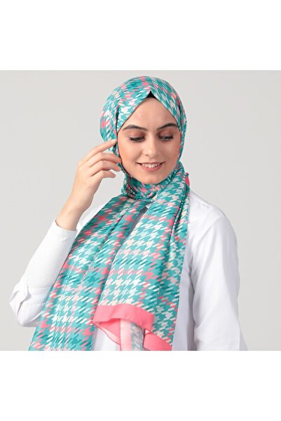 ipekistanbul Cotton Silk Shawl - Houndstooth Pattern - Candy Pink