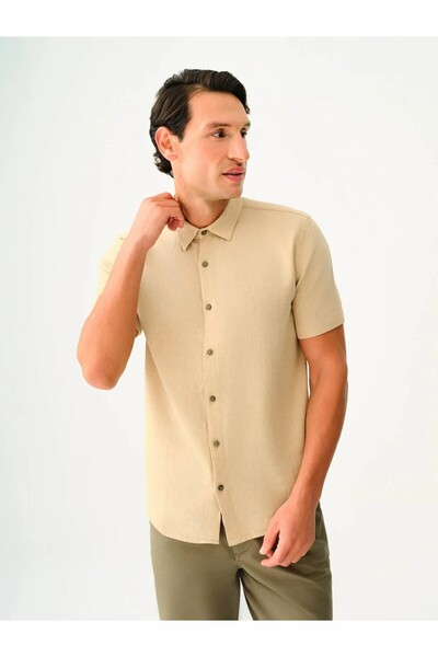 Loft Men's Beige Lf 2035478 Light Khaki m Shs Shirt Lf2035478-Beige