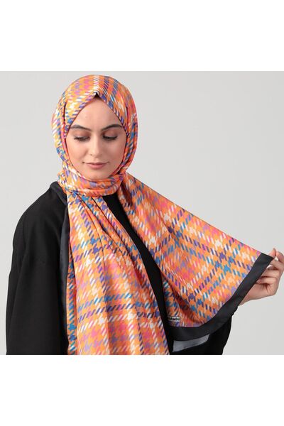 ipekistanbul Şal din mătase din bumbac - model picior de gală - portocaliu