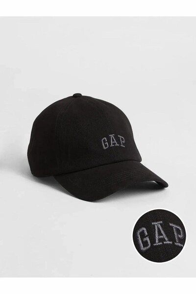 GAP Erkek Siyah V-logo Baseball Hat Şapka & Kasket 603133001-Siyah