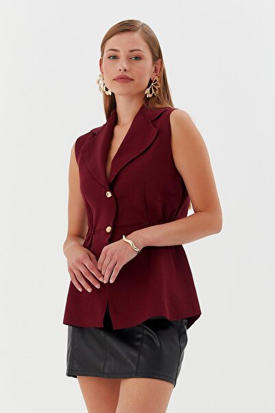 Shopping Shop Beli Lastikli Yelek Bluz BORDO