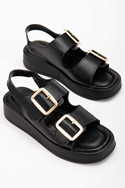 CHICELLA MARRY Dolgu Topuklu Çift Bantlı Tokalı Yazlık Kadın Sandalet