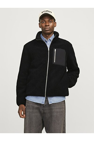 Jack & Jones Men's Black Jjebradley Teddy Jacket Noos Jacket 12258417-Black